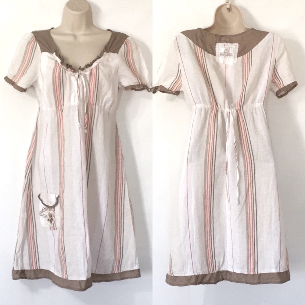 DA-NANG Linen Striped Dress. P/A1006/342 - Picture 1 of 7
